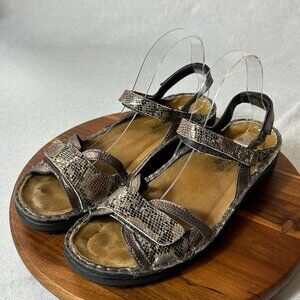 Naot Women’s Sandals Metallic Snake Print Leather Slip On – EU 41 (US 10-10.5)